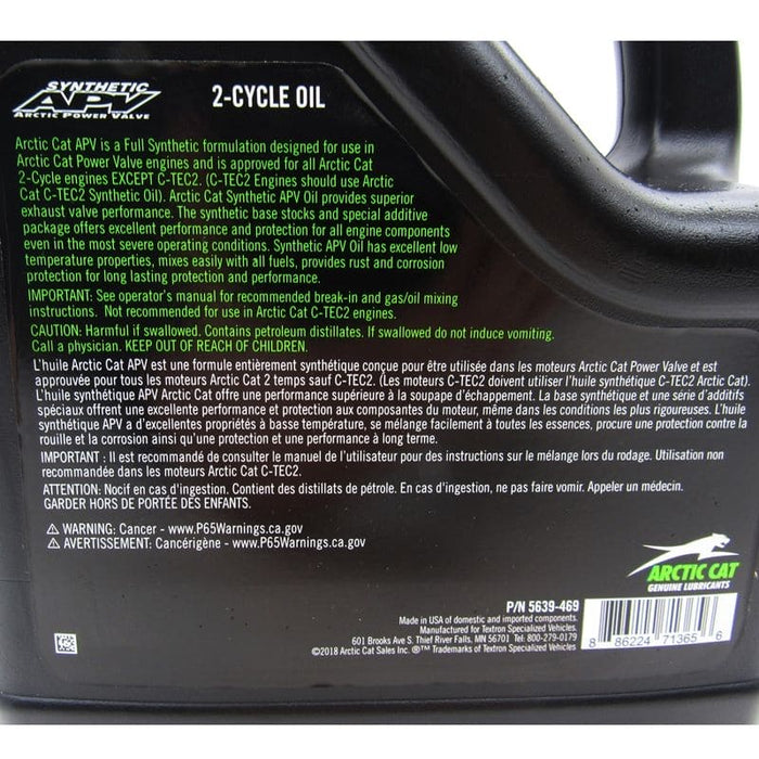 Arctic Cat APV Synthetic 2-Stroke Injection Oil - 1 Gallon - 3