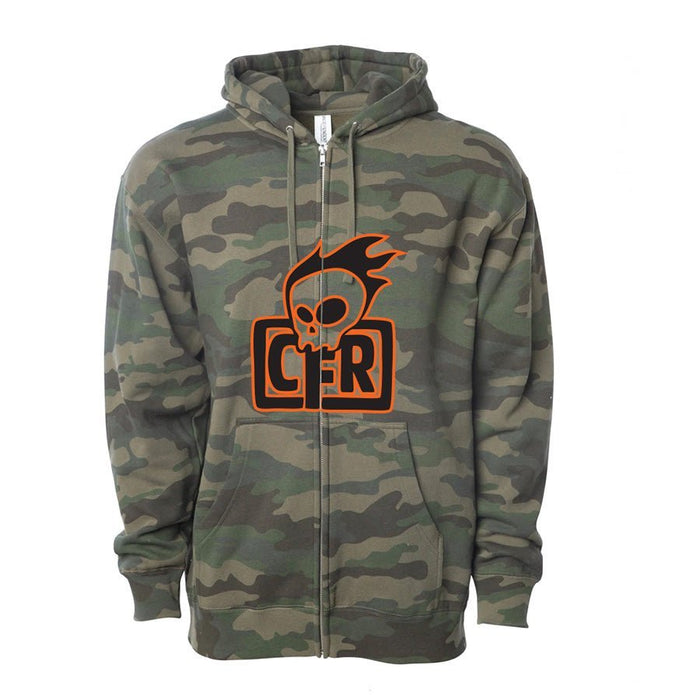 CFR CFR Skull Logo Zip Up Hoodie (CLEARANCE) Camo/OrangeSM