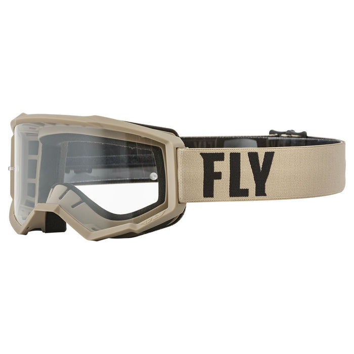 FLY Racing FLY Racing Focus Goggle Khaki & Brown - Clear Lens