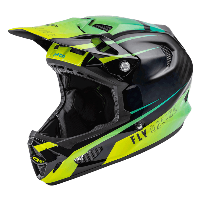 FLY Racing FLY Racing Werx - R Carbon Mountain Bike Helmet (Non - Current Colour) Hi - Vis/Teal CarbonYLG