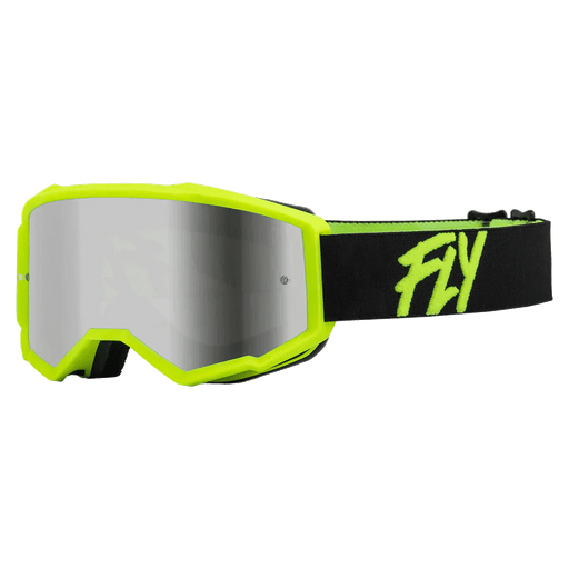 FLY Racing FLY Racing Youth Zone Goggle Black & Hi - Vis // Silver Mirror + Smoke Lens