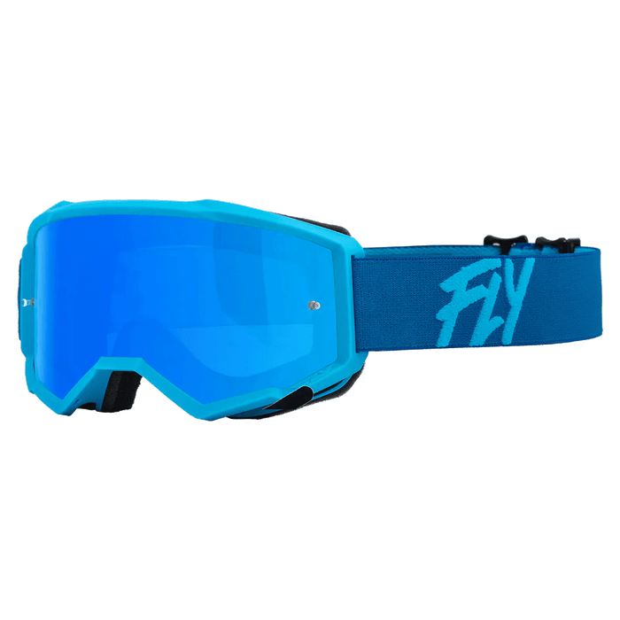 FLY Racing FLY Racing Youth Zone Goggle Blue // Sky Blue Mirror + Smoke Lens