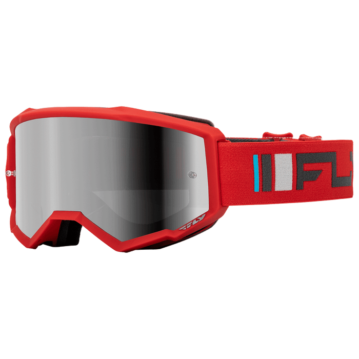 FLY Racing FLY Racing Zone Goggle Red & Charcoal // Silver Mirror + Smoke Lens