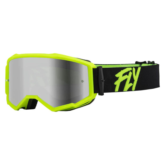 FLY Racing FLY Racing Zone Goggle Black & Hi - Vis // Silver Mirror + Smoke Lens