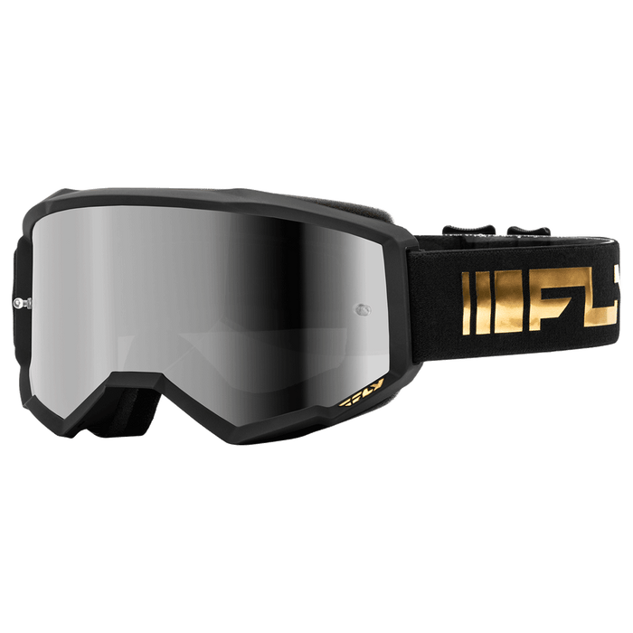 FLY Racing FLY Racing Zone Goggle Black & Gold // Silver Mirror & Smoke Lens