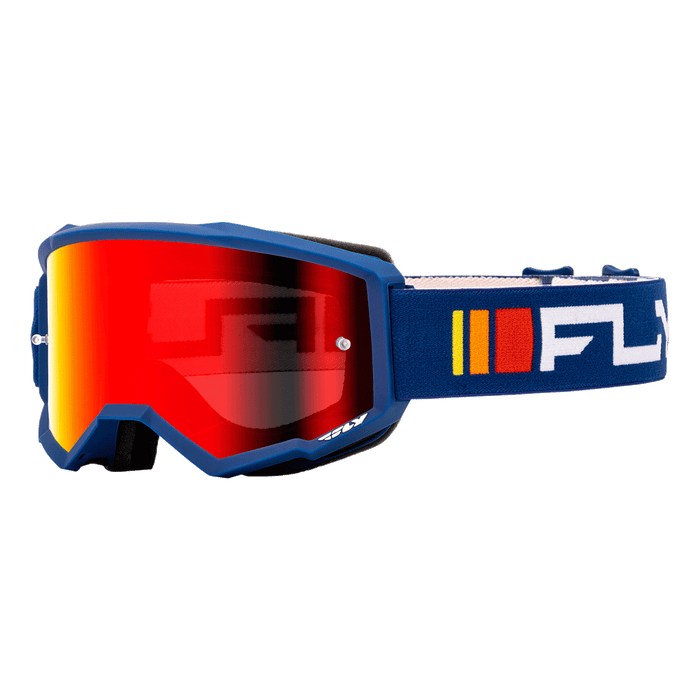 FLY Racing FLY Racing Zone Goggle Navy & White // Red Mirror + Smoke Lens