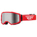 FLY Racing FLY Racing Zone Goggle Red & White // Silver Mirror + Smoke Lens