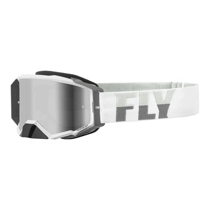 FLY Racing FLY Racing Zone Pro Goggle White/Grey W/ Silver Mirror/Smoke Lens