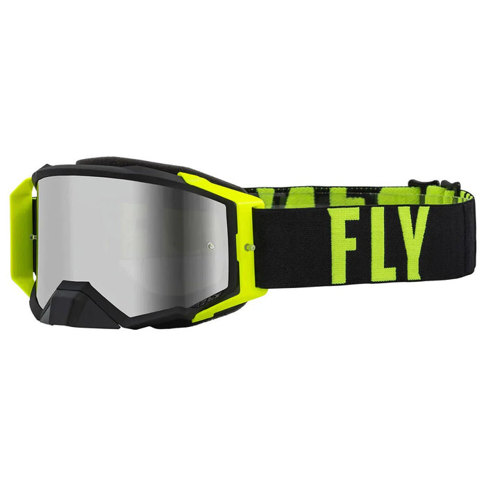 FLY Racing FLY Racing Zone Pro Goggle Black & Hi - Vis // Silver Mirror + Smoke Lens