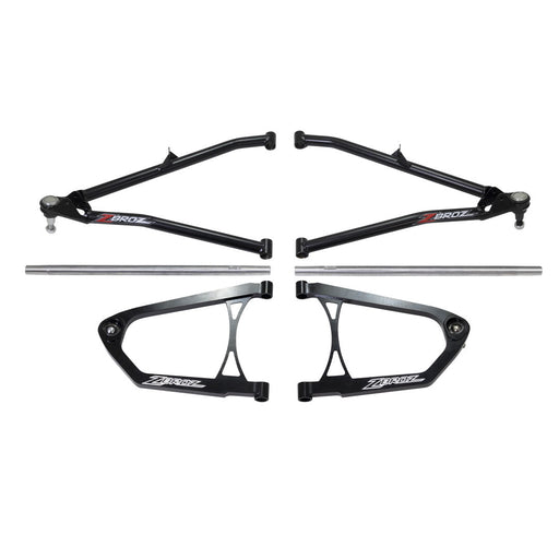 ZBroz Ski-Doo Gen 4/Lynx Boondocker Billet Upper/Chromoly Lower A-Arm Kit – BLACK Uppers