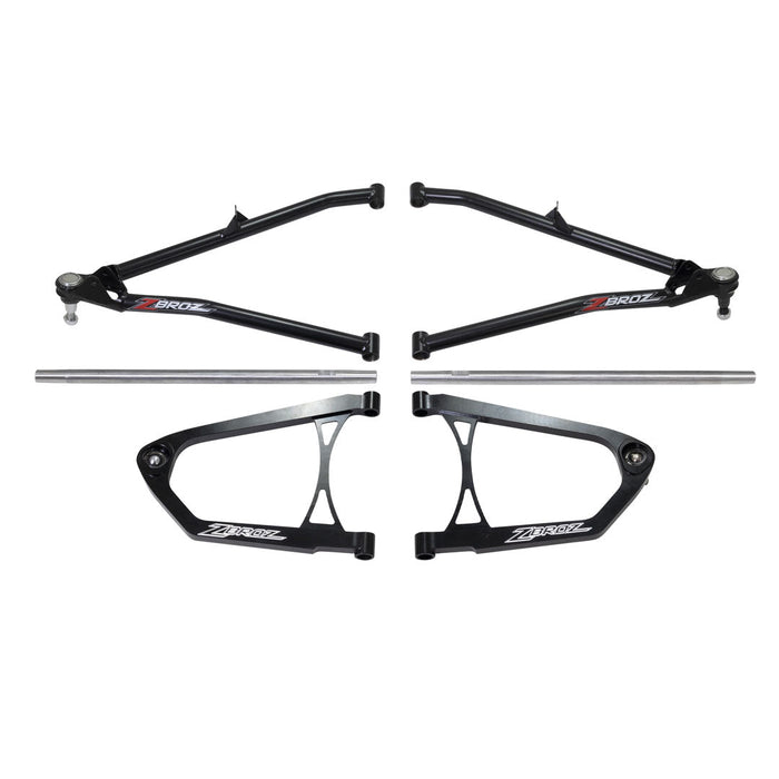 ZBroz Ski-Doo Gen 4/Lynx Boondocker Billet Upper/Chromoly Lower A-Arm Kit – BLACK Uppers